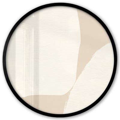 Poster in lijst Rond - Fotolijst 40x40 cm - Posters - Beige - Abstract - Modern - Ronde posterlijst zwart - Decoratie - Wanddecoratie woonkamer - Muurdecoratie slaapkamer