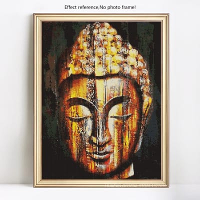 5D bricolage diamant broderie vente Religion bouddha diamant peinture pleine ronde photos 20X30 black