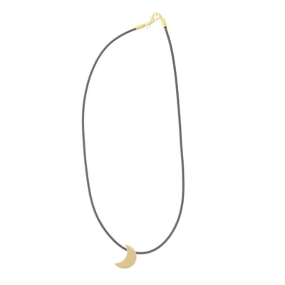 Behave Ketting zwart met maan goudkleur – 41 cm