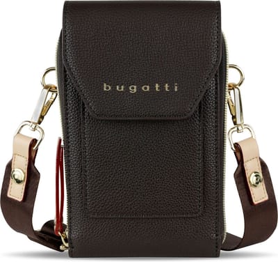 bugatti Schoudertas Telefoontasje Ella Crossover Purse Bag Dark Brown Donkerbruin