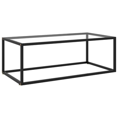 vidaXL - Salontafel - met - gehard - glas - 100x50x35 - cm - zwart