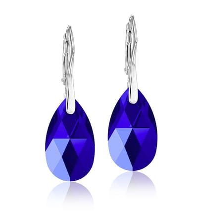 Montebello Oorbellen Primula - 925 Zilver Gerhodineerd - Swarovski- 32x16mm
