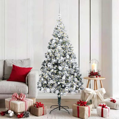 vidaXL Kunstkerstboom Wit 180 cm PVC en Staal en Kunststof