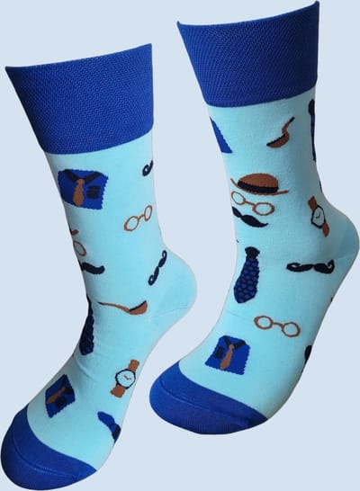 Gentlemen sokken - Grappige sokken - Valentijn - Snor - Heren sokken - Leuke sokken - Vrolijke sokken - Luckyday Socks - verjaardagscadeau man - LuckyDay Socks - Sokken waar je vrolijk van wordt - Maat 37-44