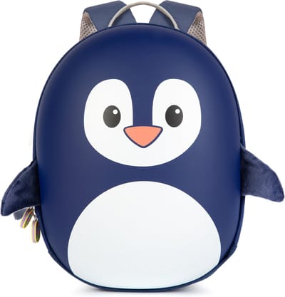 Kinderrugzak - pinguïn (blauw) - lichtgewicht - comfortabel - duurzame hardcase - 4L