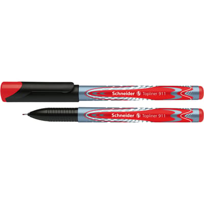 Schneider fineliner - Topliner 911 - navulbaar - schrijfbreedte 0,4mm - rood - S-9112