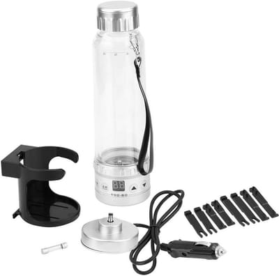 Elektrische Waterkoker - Verwarmde Kop - Auto Reizen - Intelligent Besturingssysteem - 280ml Capaciteit - Zilver