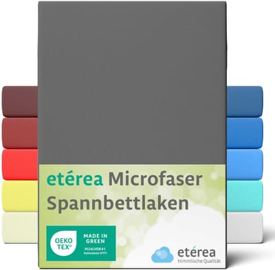 etérea Microvezel Jersey Hoeslaken 90x200-100x200 cm Antraciet