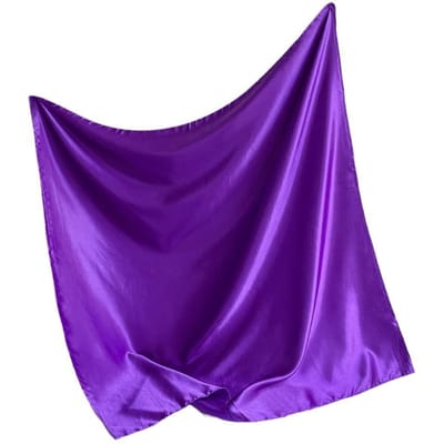 90CM Effen Vierkante Sjaal, Dames Sjaal en Hoofdband, Satine Modieuze Glanzende Zijden Sjaal 90*90CM purple