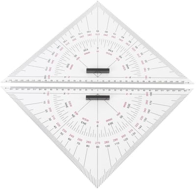 SnelShoppen - Mapteken Triangulaire Liniaal, Acrylaat Marine Driehoek Helder Isosceletische Liniaal Voor Scheepvaart Tekenwerk, Navigatie Plot Kit