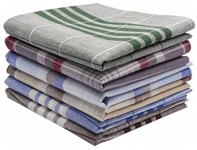 Stoffen zakdoeken voor heren - Herbruikbare katoenen zakdoeken, 6 stuks, 40 x 40 cm met ruitpatroon