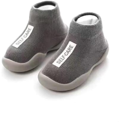 Antislip Baby Schoentjes - Eerste Loopschoentjes - Baby cadeau - Maat 20.5 - 12-18 Maanden - 13 cm - Grijs