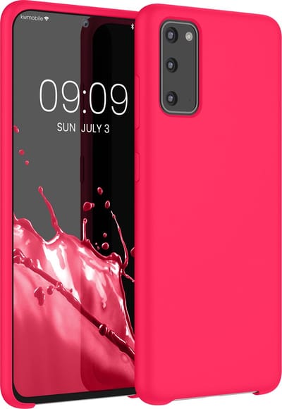 kwmobile telefoonhoesje geschikt voor Samsung Galaxy S20 - Hoesje met siliconen coating - Smartphone case in neon roze