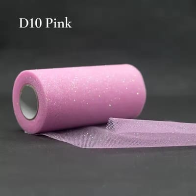 Glitter tule - Licht Roze - 22,8 meter