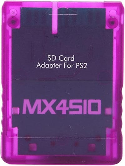 Geheugenuitbreiding voor PS2 met SIO2SD Kaartadapter - Opslagoplossing voor PS2 Geheugenkaarten en SD Kaarten (Paars)