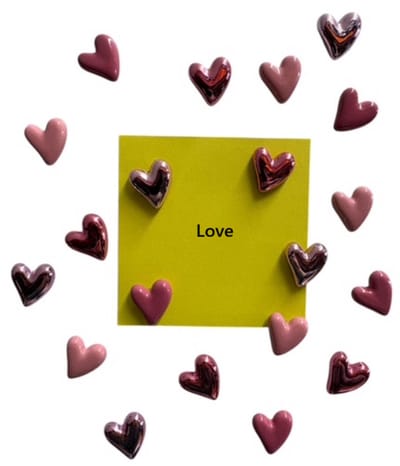 TLVX 20 stuks Leuke 3D Hartjes Magneten / Mat en Glimmend Roze / HVJ Koelkastmagneten / Speel- & Leer / Foto Magneet / School / Whiteboard / Pink Hearts / Glans / Notitie / Memo / Schoolbord / Magnetisch / Love You / Valentijn Magneetjes