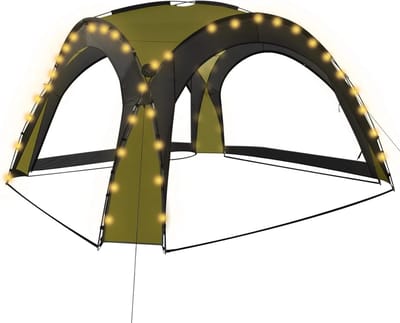 Partytent met verlichting - Tent met zijwanden - Feestelijke buitenruimte - Zonne-energie verlichting - 36 x 36 meter - Blauw