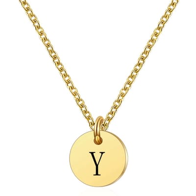 Marama - ketting letter Y - RVS-Gold Plated - dames - cadeau - goud - ronde hanger - collier - luxe geschenkverpakking