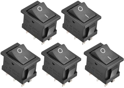 Store_9 - Tuimelschakelaar - ON/OFF - Zwart - 6A 250VAC - Voor auto en boot - 5 stuks