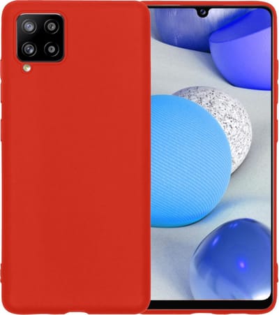 Hoesje - Geschikt voor Samsung Galaxy A42 - Sterk & Shockproof - Siliconen Case - Hoes Cover - Telefoonhoes - Rood