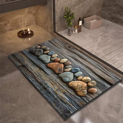 Diatomiet Tapijt Badkamervloermat Steen Design Thuis Dec Badkamer Antislip Douche Voetmatten Absorberend Sneldrogend Toiletkleden 40X60CM (1.3X2FT