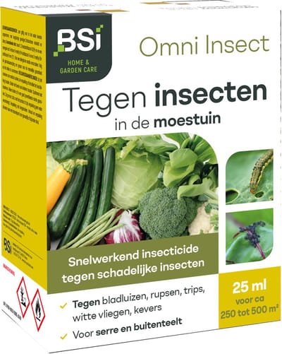 BSI - Omni Insect - Moestuin - Snelwerkend insecticide tegen vretende en zuigende insecten - 25 ml voor 500 m²