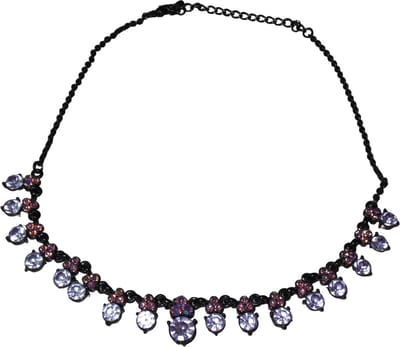 Ketting met steentjes roze