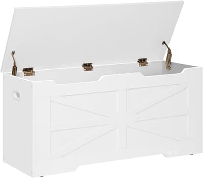 Zitbank 100 cm met opbergdoos voor binnen - Wit