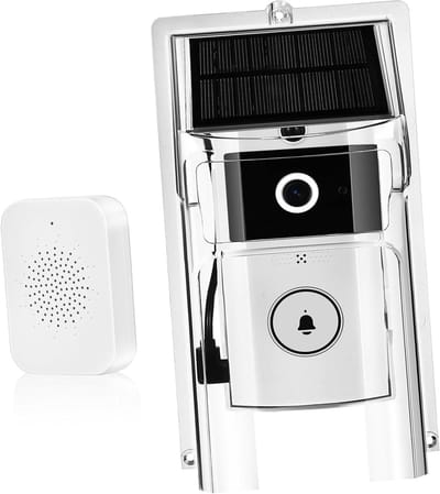 Draadloze Videodeurbel - Slimme Deurbel Camera - Huisbeveiliging Verbeteren - Met Zonnelader - 21 x 7 centimeter - Wit