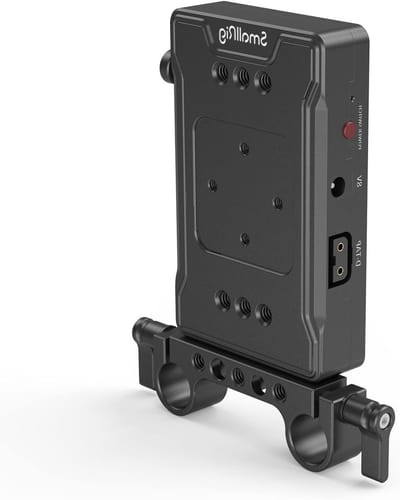 V-Mount Accu Plaat Adapter met Dubbele 15mm Stang Klem voor Camera Steadycam en Rig Systemen