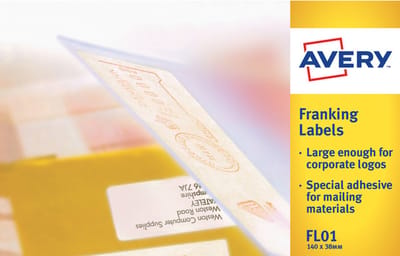 Huismerk Avery FL01 Frankeer Etiket 140x38mm1000x - 500vel