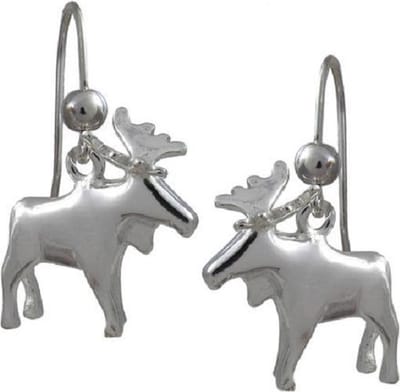 Oorbellen, steek, Zilveren eland