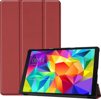 Hoes - Geschikt voor Samsung Galaxy Tab A 10.1 (2019) - Dun & Stevig - Trifold Bookcase - Hard Cover - Hardcover Book Case - Tablet Hoesje - Donkerrood