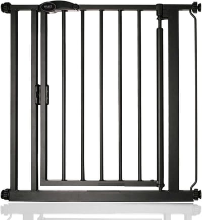 Safetots Self Closing Klemhek, Traphekje, 75cm - 82cm, Mat Zwart