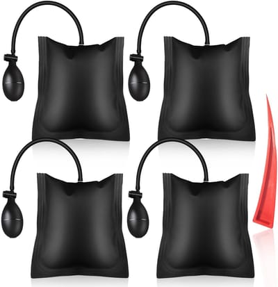 Allecto - Air Cushion Lift - 4 Pack - Sterk en herbruikbaar - Zwart - Voor ramen en deuren - Ideaal voor installatie en auto-reparaties - Hoge kwal...