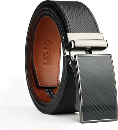 Leren Riem voor Mannen - Verstelbare Zwarte Riem voor Jeans, Broeken en Kostuums - Perfecte Cadeauoptie voor Elke Gelegenheid