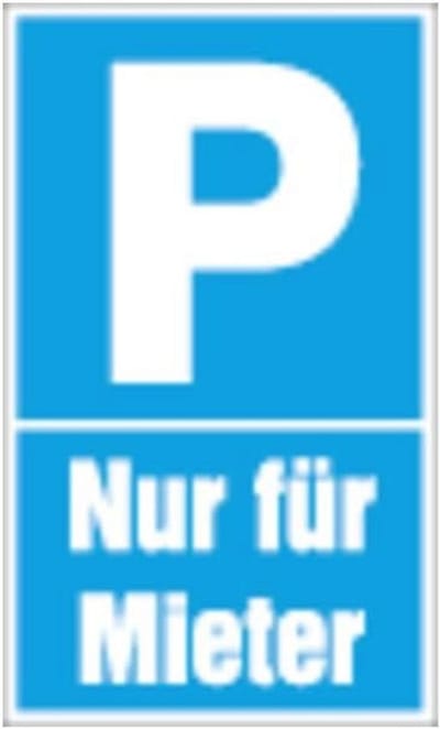 Parkeerplaats Verwijzingsbord - Alleen voor Huurder | 150x250 mm | Blauw/Wit