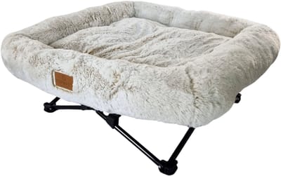 Hondenstretcher Fluffy - Snowy White - Honden Katten Stretcher - Hondenbed - Ligstoel - Uitklapbaar - Draagbaar - 76 x 76 x 13 cm