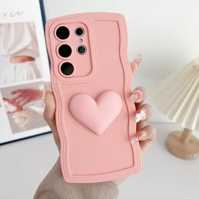 Zachte TPU Love Hart Golvende Hoes voor Samsung Galaxy S25 S23 S21 S20 FE S24 S22 Ultra Plus + A55 A35 A25 A15 A54 A53 A34 5G A05 A05s Galaxy S25