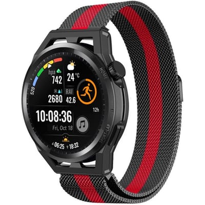 Huawei Watch GT Runner Milanese band (zwart/rood)