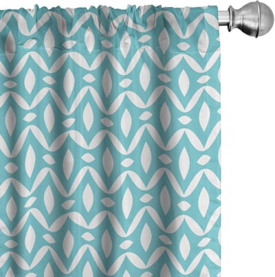 ABAKUHAUS Abstrakt Voorhangen – 2x75x225 cm – Seafoam/Wit