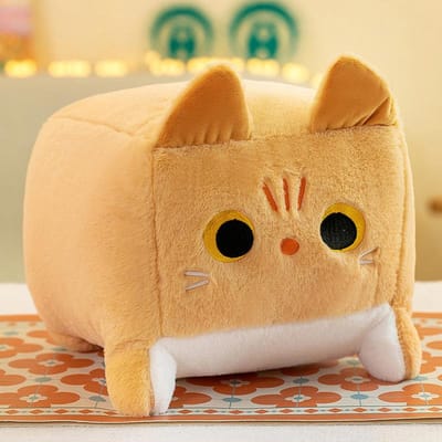 Vierk Kat Kussen Pluche Speelgoed Kitten Dier Pluche Pluizig Kussen Zachte Pop Cartoon Kawaii Zwarte Kat Decoratie Kussen Ontspannend Kind 25cm