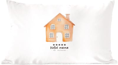 Sierkussens - Kussentjes Woonkamer - 60x40 cm - Oranje - Huisje - Quote - Hotel