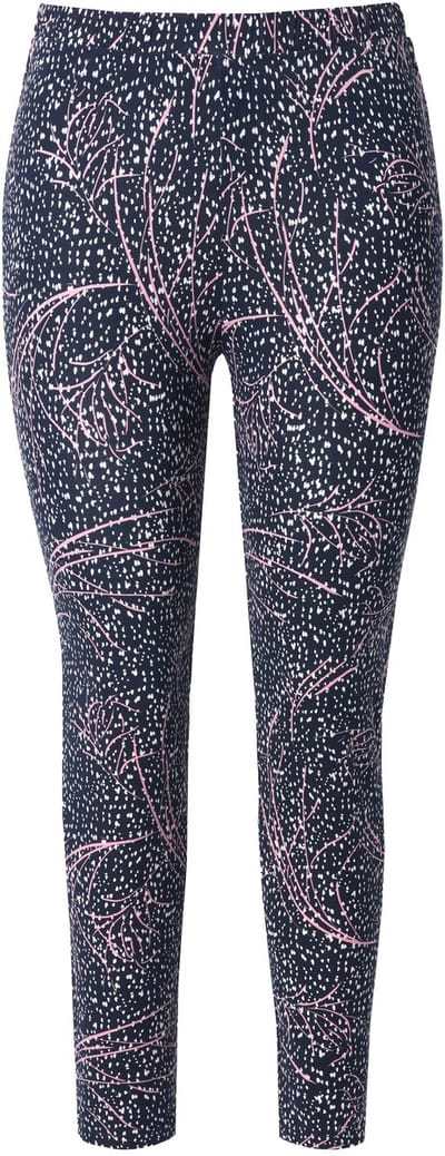 Ulla Popken - Dames - Legging smalle pijpen elastische tailleband - Marine - Maat 46+