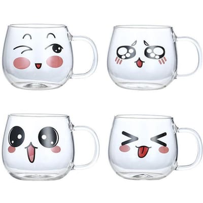 Creatieve Glazen Kopjes Transparante Koffiemok Glazen Mokken met Handvatten voor Latte Mocha Cappuccino Thee en Sap Transparant Koffiekopje 200ML