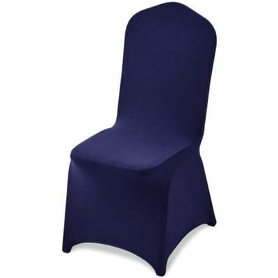 VEVOR stoelhoezen, 50 stuks, wasbare en afneembare stoelhoezen van polyester-spandex voor bruiloften, diners, banketten en restaurants, geschikt voor stoelen (51 x 45 x 95 cm), marineblauw