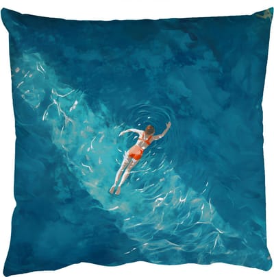 Sierkussens - Kussentjes Woonkamer - 50x50 cm - Vrouw - Water - Bikini - Oranje