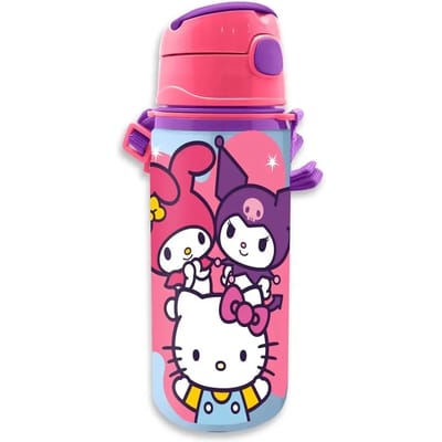 Hello Kitty & Friends Aluminium Drinkfles 600 ml – Roze – Met Kuromi – Lekvrij & Herbruikbaar
