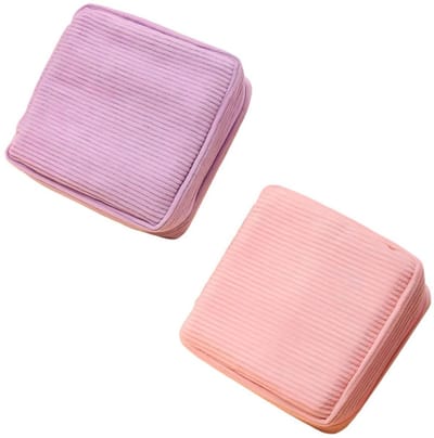 Opbergtasjes — 2 pack — Organizer-tasjes — Toilet- & make-uptasjes — Stijlvol, compact, praktisch en minimalistisch design — Ideaal voor het opbergen van maandverband, tampons, menstruatieondergoed, enz. — Afmetingen: 12 x 12 x 4 cm