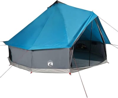 Familietent Tipi - Campingtent Gezinstent - Buiten Kamperen - Geïntegreerde E-aansluiting - 8 personen - Blauw